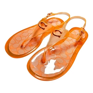 Coach Natalee Jelly Thong Sandals C3067 Tangerine Women's Size 9B - Picture 1 of 8
