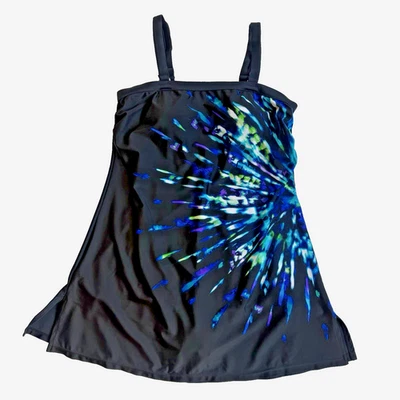 Купальник Maxine of Hollywood платье для купания женское L 14 топ для похудения съемные ремни - Изображение 1 из 4