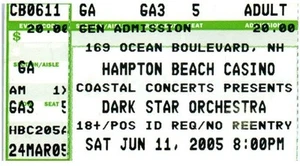 Dark Star Orchestra Concert Ticket Stub June 11 2005 Hampton New Hampshire - Picture 1 of 6