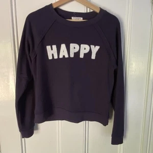 Felpa Grayson Threads donna S pullover girocollo "Happy" bianco navy ottime condizioni - Foto 1 di 7