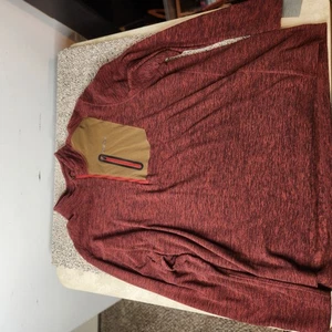 Eddie Bauer Men's Fleece Quarter Zip Pullover Sweater color Red Mens Size 2xb - Picture 1 of 9