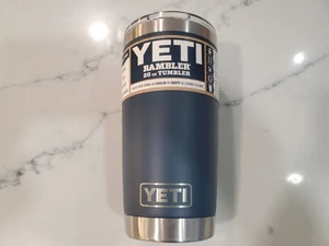 Vaso YETI Rambler 20 oz azul marino tapa deslizante magnética acero inoxidable - Imagen 1 de 9