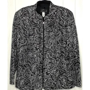 Woman's Alex Evenings Embellished Jacket Blazer Size 3X Zipper Front Vintage - Picture 1 of 5
