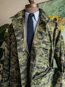 Vintage Men’s X-Large Regular 45 NATO Digital Woodland Camo Combat Shirt Coat - Bild 1 von 10