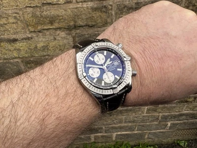 BREITLING CHRONOMAT EVOLUTION CHRONOGRAPH. WITH BEAUTIFUL BLACK DIAL. - image 1 of 4