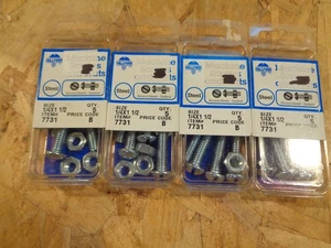 NOS Hillman Steel Machine Round Head Screws and Nuts 1/4 x 1-1/2; 5 piece each - Picture 1 of 3