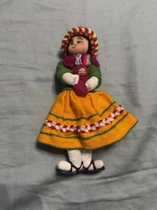 Peruvian Folk Art Cloth Rag Doll Handmade Artisan Lady with 2 Babies - Picture 1 of 8