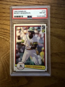1982 DONRUSS #113 RICKEY HENDERSON PSA 8 NM-MT - Picture 1 of 2