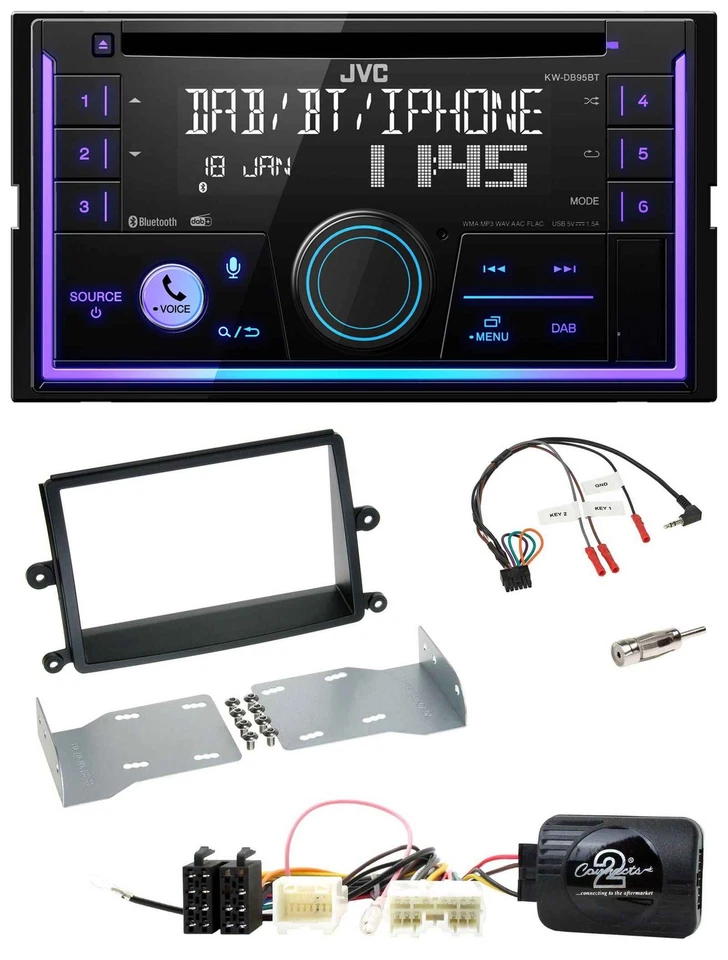 JVC Lenkrad USB 2DIN DAB Bluetooth CD Autoradio für Mitsubishi L200 06-15 - Bild 1 von 4