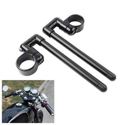 52MM Cafe Racer Bars 7/8" Motorcycle Universal Clip-On Handlebar Fork Tube - Image 1 of 4