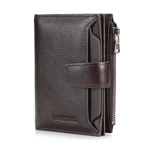 mens buckle, zipper, leather wallet, detachable card, large capacity, multi-f... - Bild 1 von 6