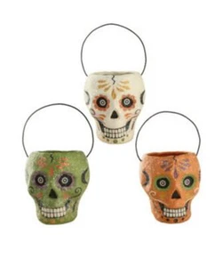 Sugar Skull Eimer 3er Set klein Tag der Toten Bethany Lowe TJ8664 - Bild 1 von 1