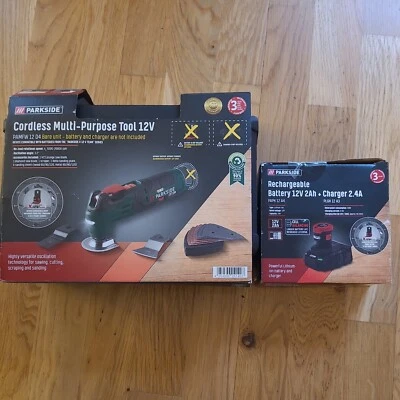 Parkside Cordless Multi-Purpose Tool 12V  PAMFW 12 D4 + Battery & Charger 2.4A - Image 1 of 2