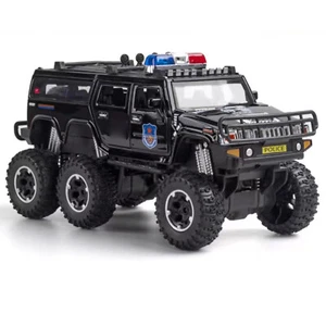 1:32 Model For Hummer H2 Alloy Police Lengthen Pickup Car Model Off-road Vehicle - Picture 1 of 10