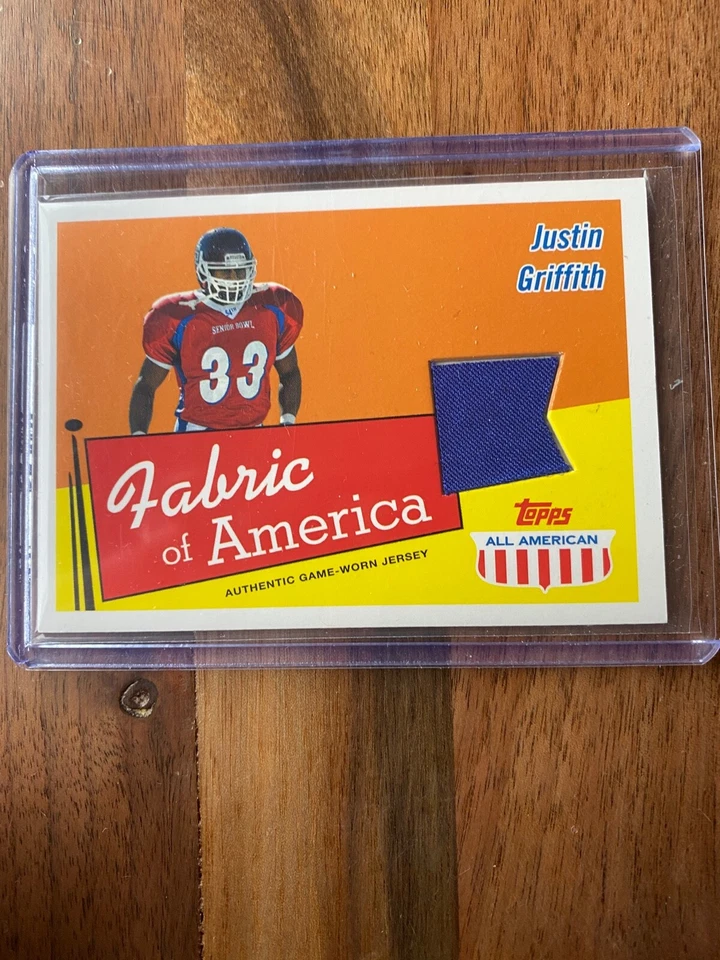 A46,241- 2003 Topps All American Fabric of America #FAJGR Justin Griffith Jersey - Image 1 of 1