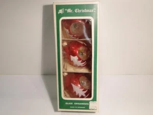 Caja de 3 adornos de vidrio vintage años 60/70 Mr. Christmas Made in Germany - Imagen 1 de 4