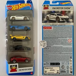 2024 HOT WHEELS Motor Show 5 Pack (Inc NSX, Corvette, Aston, Senna & F-Type) G20 - Picture 1 of 2