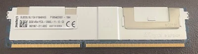 Kingston 32GB DDR3-1600 PC3L-12800L 4Rx4 Server Memory SL32D3L16L11Q4 - Image 1 of 2