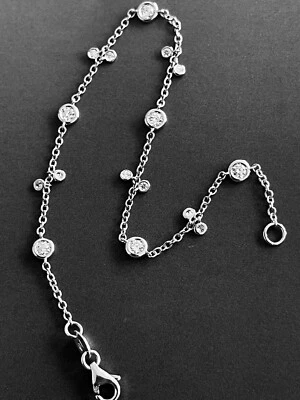 Diamond Bracelet 18ct White Gold 0.50ct in  Charms Chain Station By The Yard 750 - Image 1 of 4