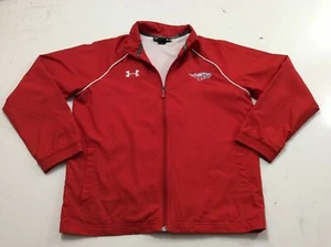 Under Armour Youth Boy's Full Zip Track Jacket Large YLG Loose Fit Red W/ Eagle - Picture 1 of 8