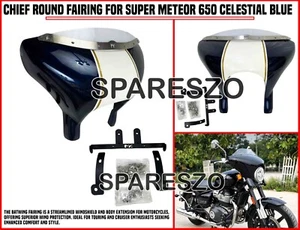 "CHIEF ROUND FAIRING, CELESTIAL BLUE" FIT FOR ROYAL ENFIELD SUPER METEOR 650 - Picture 1 of 16