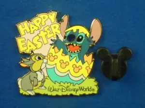 Stitch in Easter Egg with Thumper Bunny Happy Easter 2004 Disney Pin # 31458 - Picture 1 of 3