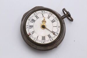 Ca. 1790-1800 Walter Elliot 8s Fusee Movement Pocket Watch in Sterling Paircase