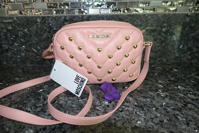 Love Moschino borsa matt nappa pu cipria purse new with tags crossbody pink  - Image 1 of 4