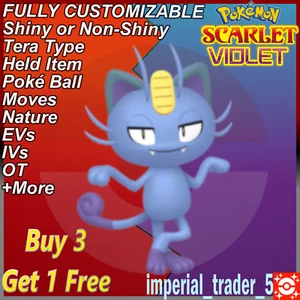 Pokémon Scarlet and Violet ✨ Shiny Alolan Meowth ✨ W/ Best 6IV Customizable - Picture 1 of 1
