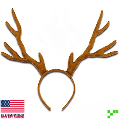 Plush Reindeer Antler Christmas Headband Hair Band Headdress Costume Cosplay - Image 1 of 4