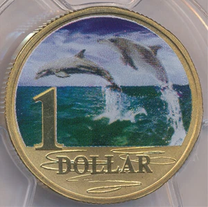 Australia 2006 One Dollar $1 Elizabeth II (Bottlenose Dolphin) - PCGS MS68 (4465 - Bild 1 von 4