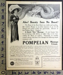 1911 POMPEIAN MASSAGE CREAM DRAGON BEAST CLEVELAND MOTOR HEALTH BEAUTY AD ZY62 - Picture 1 of 1