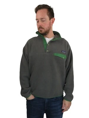 Vintage Patagonia Synchilla Snap-T Pullover Fleece Jacket Mens Medium Gray Green - Image 1 of 4