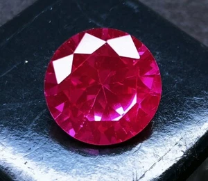 Natural Round Shape Red Zircon Faceted 7-8Ct Certified Loose Gemstone - Picture 1 of 9
