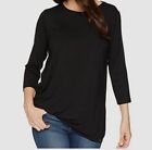 $275 Lisette L Montreal Women's Black Siena Side-Knot T-Shirt Top Size Xs