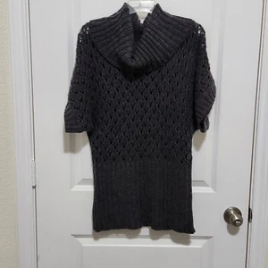 Fenn Wright Manson Women's L Wool Blend Open Knit Cowl Neck Short Sleeve Sweater - Picture 1 of 7