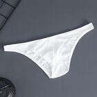 Men Briefs Shorts Smooth Solid Color T-Back Thong Translucent Bulge Pouch