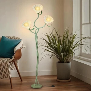 Vintage 3 Heads Flower Floor Lamp for Living Room,3 Color Modes LED Modern Corne - Picture 1 of 7