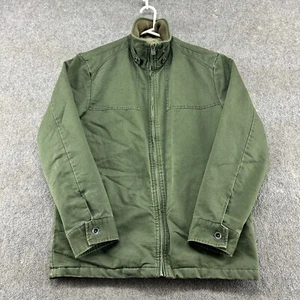 VINTAGE Hurley Jacket Mens Large Green Full Zip Faux Fur Lined Military Army Y2K - Picture 1 of 13
