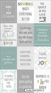 QT CHERRY QUIDRY WORDS TO QUILT BY 06971-99 SEWING WORDS FABRIC PANEL 23"X44" - Picture 1 of 2