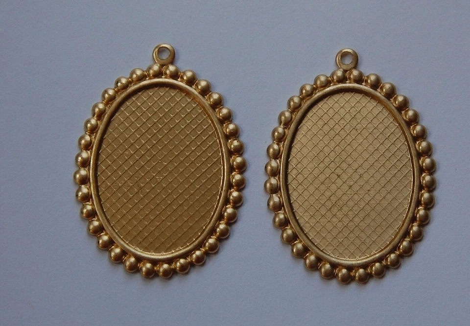 Набор кулонов из необработанной латуни с бисером 25x18 мм (4) stn014E - Изображение 1 из 1