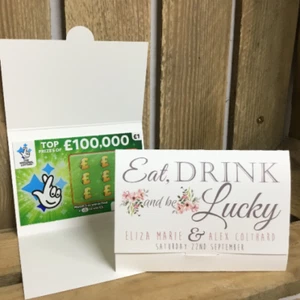 Custom Scratch Card Wallets. Personalised Wedding Favour Idea Lottery Favors - Picture 1 of 7