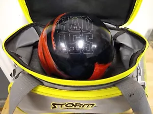 Bola de Bowling HAMMER BAD ASS 15lbs Rara Negra Naranja Remolino, Excelente Con Bolsa Tormenta - Imagen 1 de 13