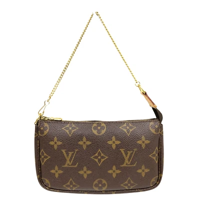 Auth Louis Vuitton Mini Pochette Accessoires Handbag Monogram M58009 AR0042 - Image 1 of 4
