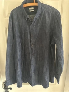 Esprit Men’s Long Sleeve Dark Blue Denim XXL - Picture 1 of 6