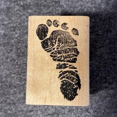 Estampado de pie vintage - sello de goma montado en madera Foto 1 de 4