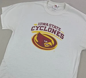 Iowa State Cyclones Shirt Tee Men's XL White Spellout Logo NCAA College - Picture 1 of 12
