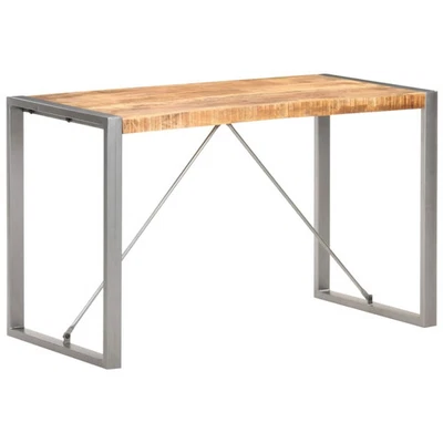 Dining Table Brown and grey Mango wood and steel 47.2 in long - Image 1 of 4