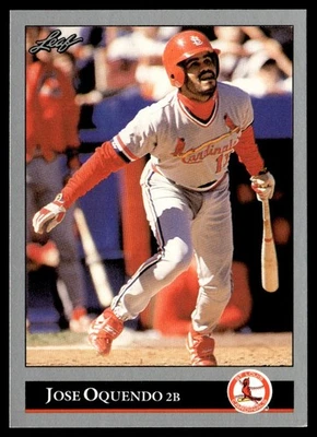 1992 Leaf Jose Oquendo St. Louis Cardinals #289 - Image 1 of 2
