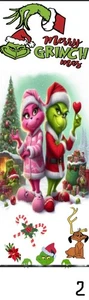 CHRISTMAS GRINCH & FRIENDS -BIRD, CATS,FLOWERS-BOOKMARKS-WITH TASSEL - Imagen 1 de 1